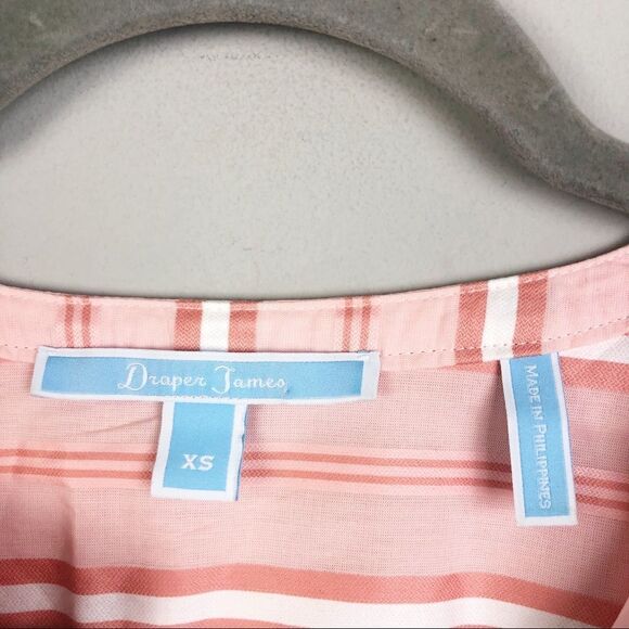 DRAPER JAMES | Ruffle Striped Belted Pink Dress Women’s Size X-Small - Picture 8 of 13